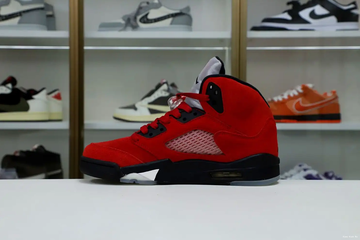 Kimikick RETRO BULL AIR JORDAN 5 SUEDE RED RAGING 0720